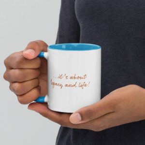 IegaMOVES White Mug with Blue Accent